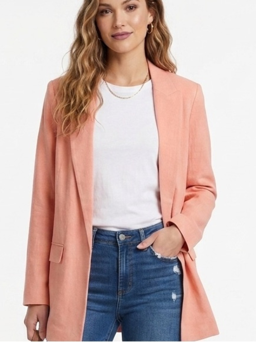 RICKIS | NWT RELAXED FIT BLAZER IN CORAL